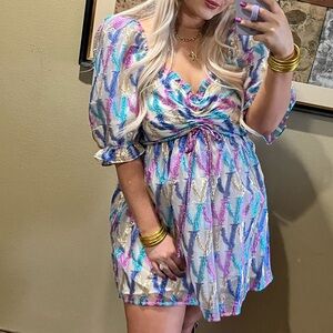 Buddy Love Colby Puff Sleeve Mini Dress - Confetti